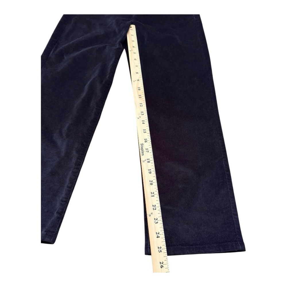 Women's EXPRESS Black Super High Rise Straight Leg Crop Velvet Pants Size 8 - Picture 6 of 8